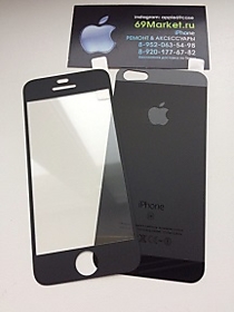 Черные матовые защитные стекла для iPhone 5/5S/SE, комплект
