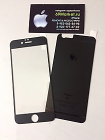 Стекло матовое черное (зад)  для iPhone 6/6S