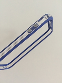 Силиконовый бампер для iPhone 4/4S с прозрачным корпусом (синий)