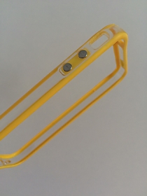 Силиконовый бампер для iPhone 4/4S с прозрачным корпусом (желтый)  
