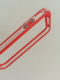 Силиконовый бампер для iPhone 4/4S с прозрачным корпусом (красный)  