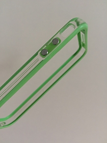 Силиконовый бампер для iPhone 4/4S с прозрачным корпусом (зеленый)