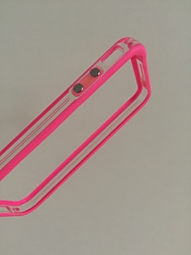 Силиконовый бампер для iPhone 4/4S с прозрачным корпусом (розовый)  