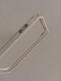 Силиконовый бампер для iPhone 4/4S с прозрачным корпусом (белый)