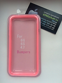 Силиконовый бампер для iPhone 6 розовый   