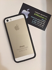 Силиконовый бампер для iPhone 5/5S черный с прозрачными боками