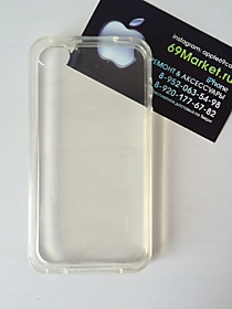 Плотный силиконовый чехол для iPhone 4/4S Прозрачный