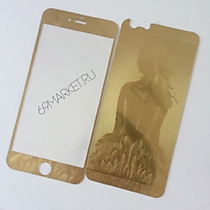 Комплект матовых золотых стекол с рисунком для iPhone 6 Plus/6S Plus