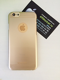 Матовый пластиковый золотистый чехол для iPhone 6/6S