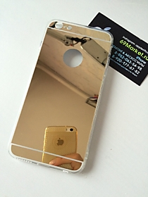 Силиконовый зеркальный золотой чехол для iPhone 6 Plus/6S Plus