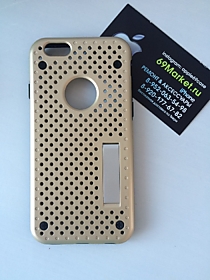 Пластиковый чехол с мягким бампером для iPhone 6/6S золото