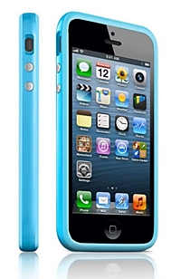 Бампер силиконовый для iPhone 5 Голубой В НАЛИЧИИ