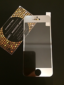 Цветное защитное стекло для iPhone 6 Plus/6S Plus серебристое перед