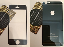 Цветные защитные стекла для iPhone 6 Plus/6S Plus черное перед+зад (комплект)