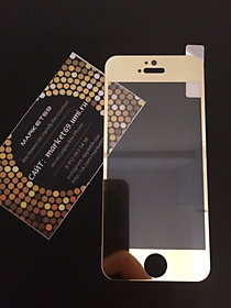 Золотое зеркальное закаленное стекло для iPhone 5/5S/5C перед
