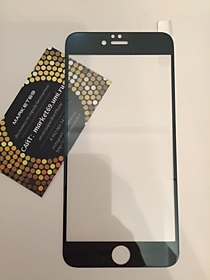 Цветное защитное стекло для iPhone 6 Plus/6S Plus черное перед