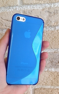 Силиконовый чехол для iPhone 5/5S S-дизайн синий В НАЛИЧИИ