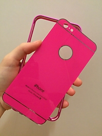 Чехол с металлическим бампером для iPhone 6 Plus/6S Plus розовый