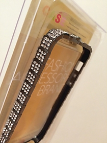 Металлический бампер для iPhone 5/5S со стразами snake черный