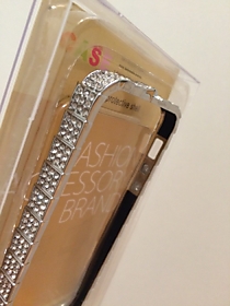 Металлический бампер для iPhone 5/5S со стразами snake серебристый