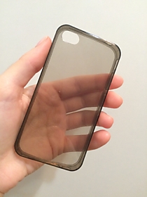 Ультратонкий силиконовый чехол для iPhone 4/4S полупрозрачный черный
