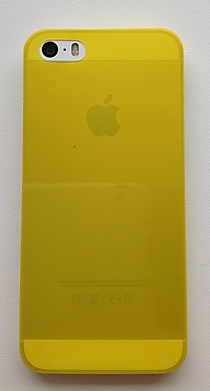 Тонкий прозрачный чехол для iPhone 5/5S из мягкого пластика, желтый