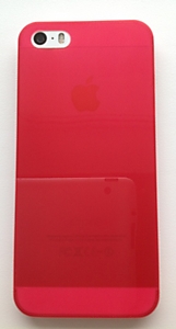 Тонкий прозрачный чехол для iPhone 5/5S из мягкого пластика, красный
