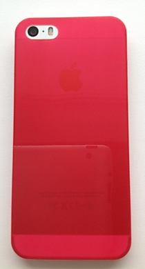 Тонкий прозрачный чехол для iPhone 5/5S из мягкого пластика, красный
