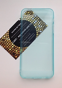 Силиконовый адаптированный чехол для iPhone 5/5S, цвет: голубой