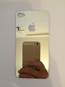 Золотое защитное стекло для iPhone 4/4S зад