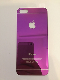 Фиолетовое зеркальное защитное стекло для iPhone 6 (зад)