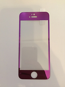 Фиолетовое зеркальное защитное стекло для iPhone 6 (перед)