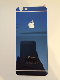 Цветное защитное стекло для iPhone 6 Plus/6S Plus синее зад