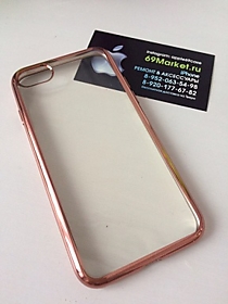 Силиконовый чехол для iPhone 7/8/SE2020 с розовым бампером