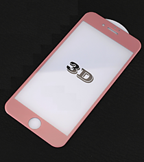 Защитное 3D стекло для Iphone 6/6S розовое