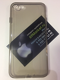 Тонкий силиконовый чехол для iPhone 7/8/SE2020 черный с двумя окошками