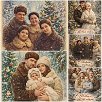 Новогоднее фото в советском стиле